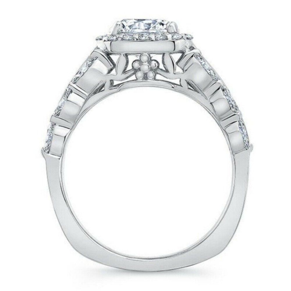 New Nice 925 Silver Round Cut White Sapphire Ring - Picture 3 of 5